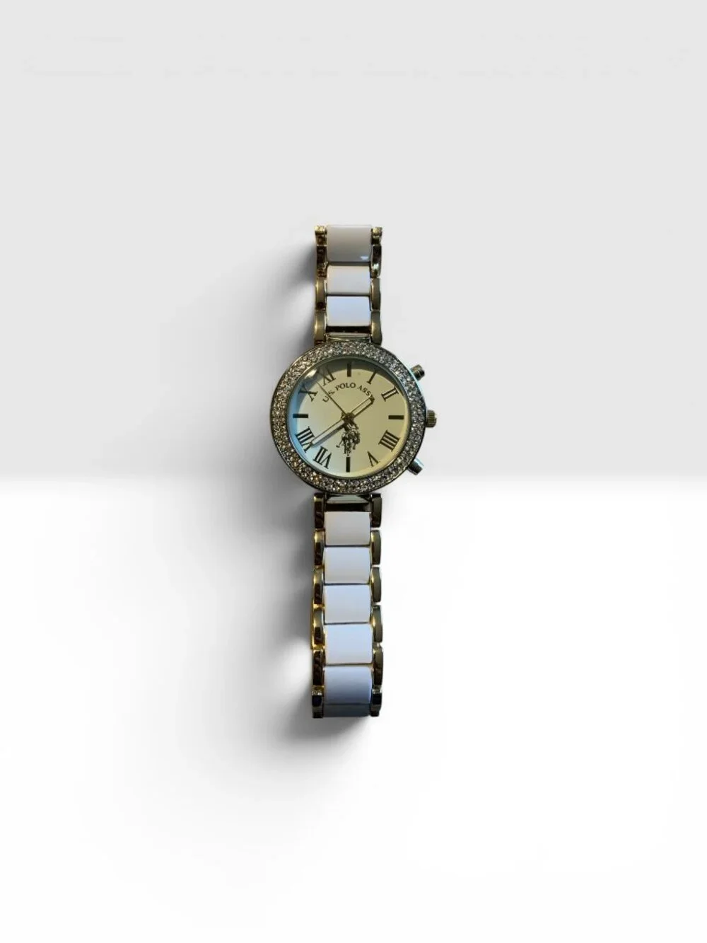 U.S. Polo Assn. Women's Gold-Tone Watch with Crystal Accents